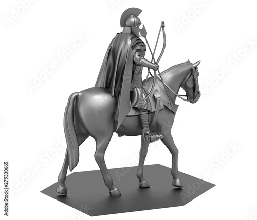 rider, warrior on horseback, 3D rendering, 3D illustration © vadim_fl