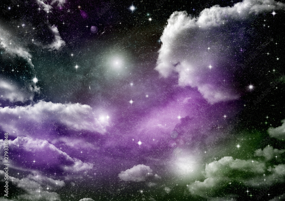 Naklejka premium galaxy in a free space. 3D rendering