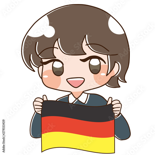 ベクター・ドイツの旗を持つ人