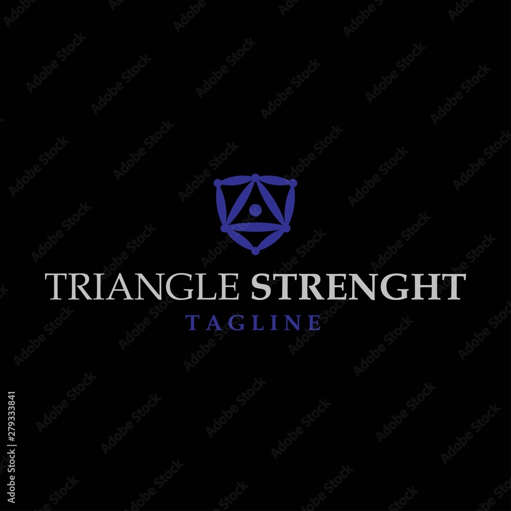 Naklejka premium Triangle Strength or Strong or Defense Logo Design Vector