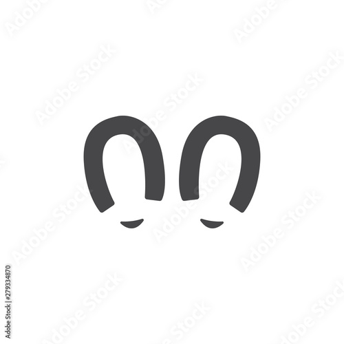 Footprint of an ungulate with a horseshoe.