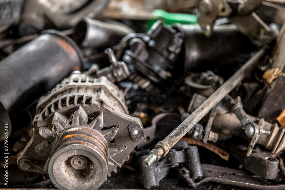 Thailand, Engine, Old, Car, Scrap Metal Thailand, Engine, Old, Car, Scrap Metal