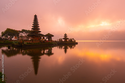 Pura Ulun Danu Beratan, or Pura Bratan, is a major Shaivite water temple on Bali, Indonesia. The temple complex is located on the shores of Lake Bratan in the mountains near Bedugul