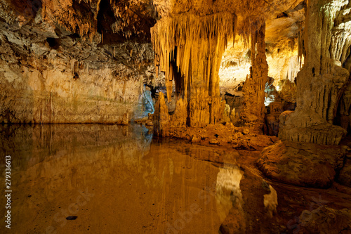 Imposing limestone cave (Tropfsteinhöhle) Grotta di Nettuno in Sardegna (Italy)