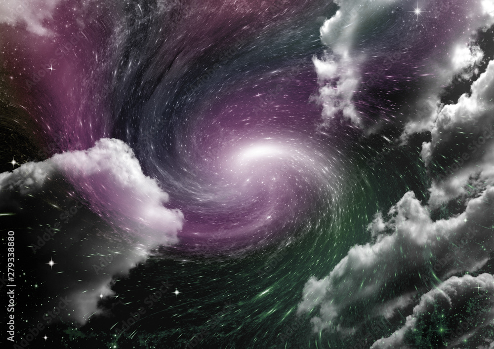 Fototapeta premium galaxy in a free space. 3D rendering
