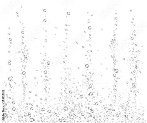 Fényképezés Underwater fizzing air bubbles flow border texture in vector illustration