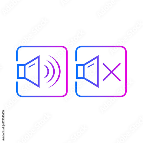 Turn on and turn off sound icons