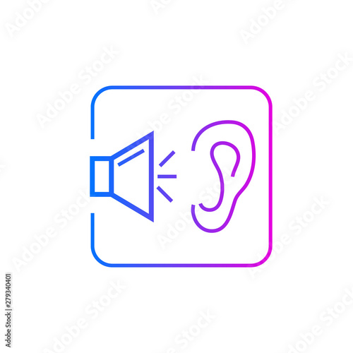 Human ear listening music illustration