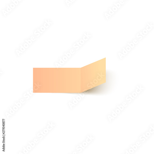 Blank tape paper sticker template with bent edge vector illustration isolated.