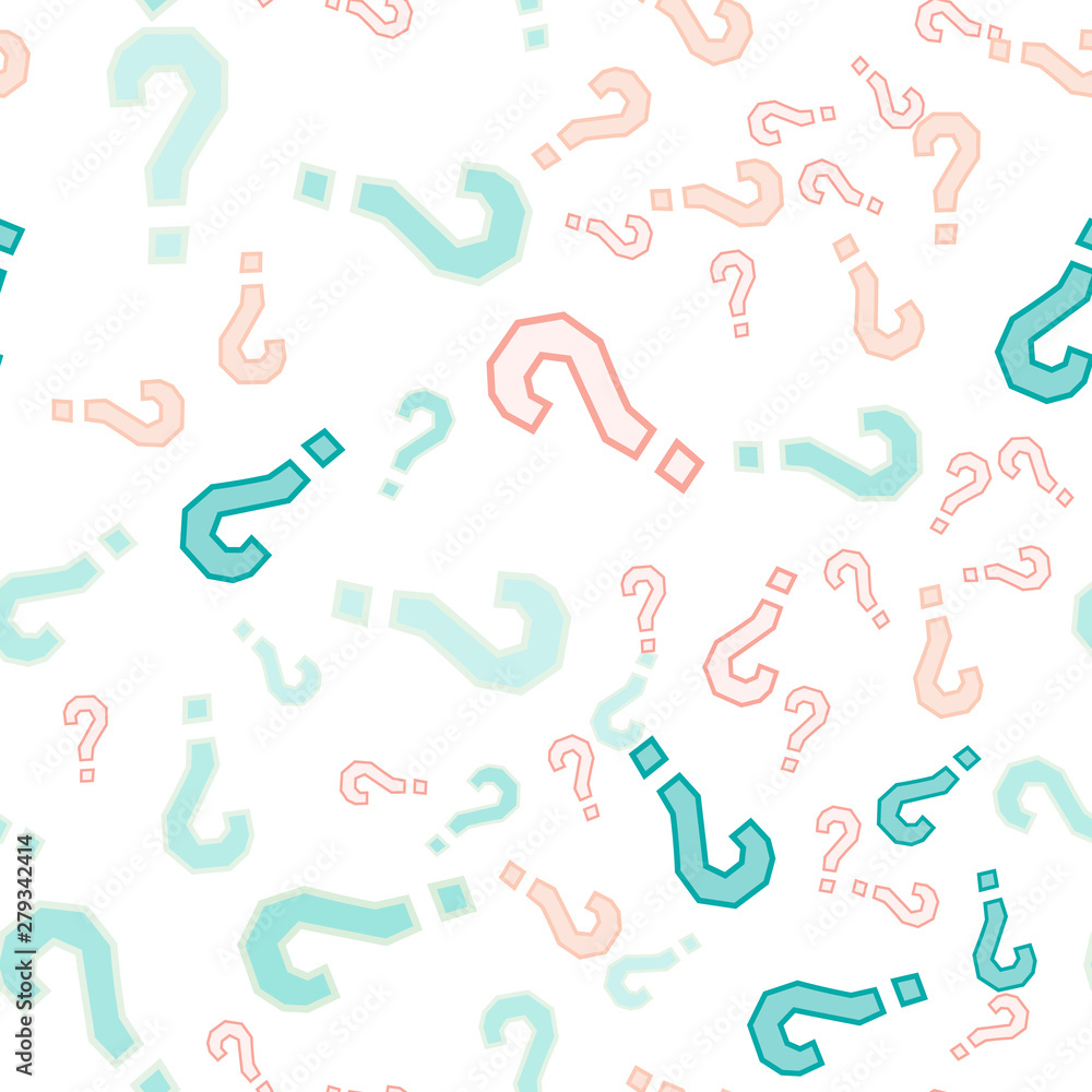 Quiz seamless pattern. Question marks, doubt, faq Quiz seamless pattern. Question marks, doubt, faq