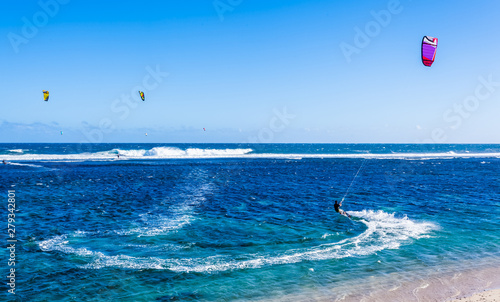 surfing in sea, kitesurfing 