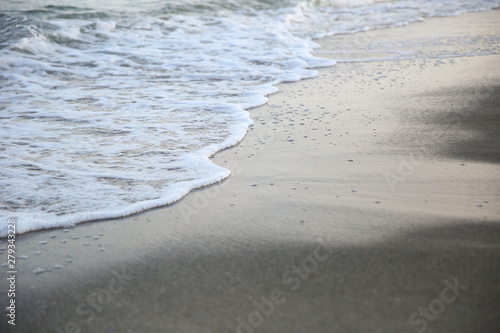 Background of sea waves. sea waves roll ashore in the evening