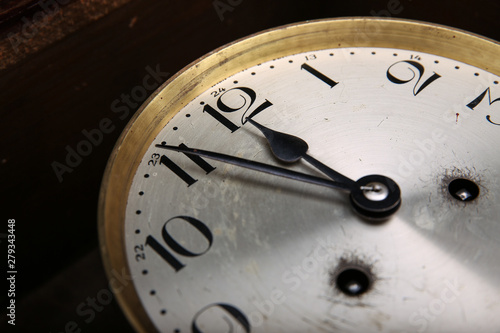 Wallpaper Mural the dial of the old clock with Arabic numerals. five minutes to twelve. hands of the old clock Torontodigital.ca