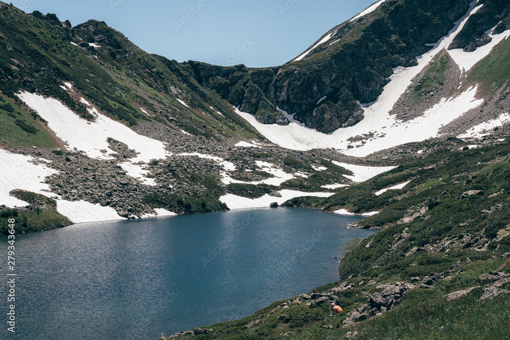 the Caucasus mountains Arkhyz in Sunny day