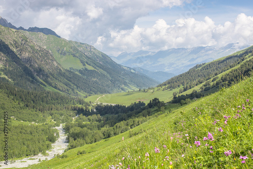 the Caucasus mountains Arkhyz in Sunny day
