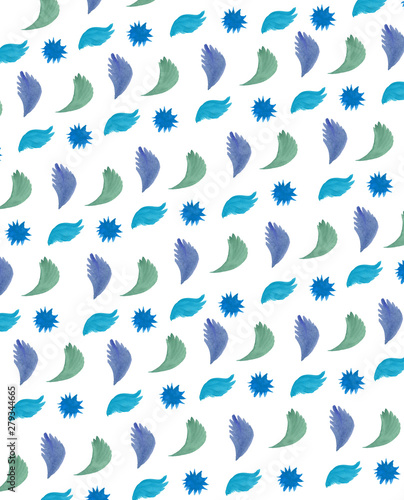 watercolor pattern illustration of leaves