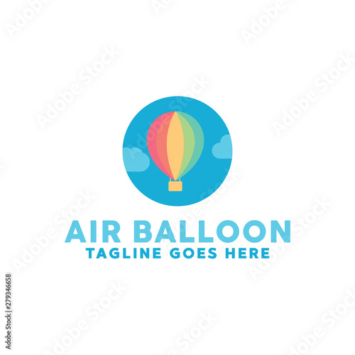 Free Download Colorful Air Balloon Logo Design With Flat Color, Air Balloon Symbol Icon Logotype For Traveling, Adventure, Vacation, Trip and Transportation. - GFXLoad