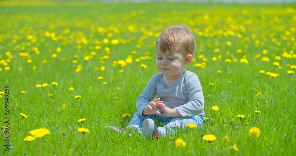 Little boy play in the park at summer time Little boy play in the park at summer time