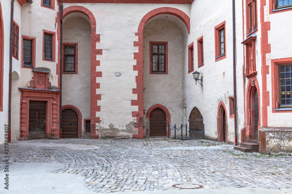 facades of old historic buildings, castles, European-style