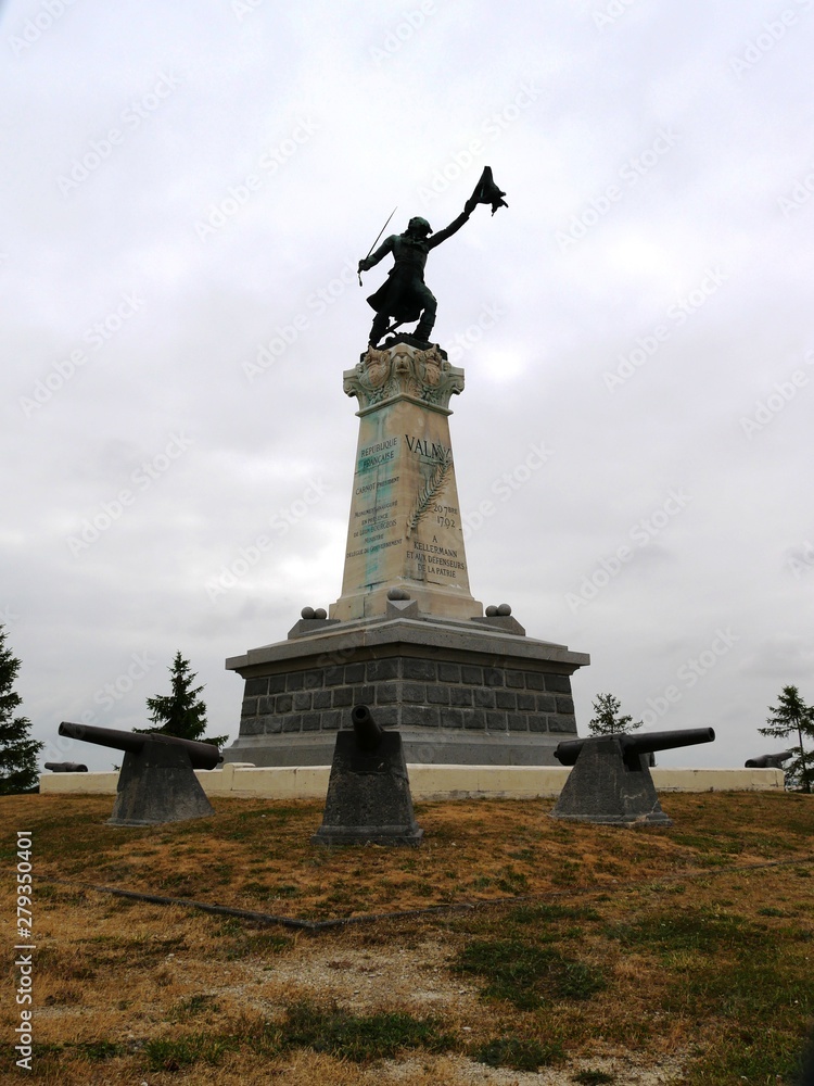 Statue du general Kellermann sur le site de la bataille de Valmy. Marne. France