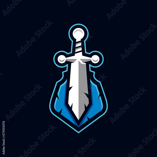 Sword & Shield E Sport logo. Blade E Sport vector