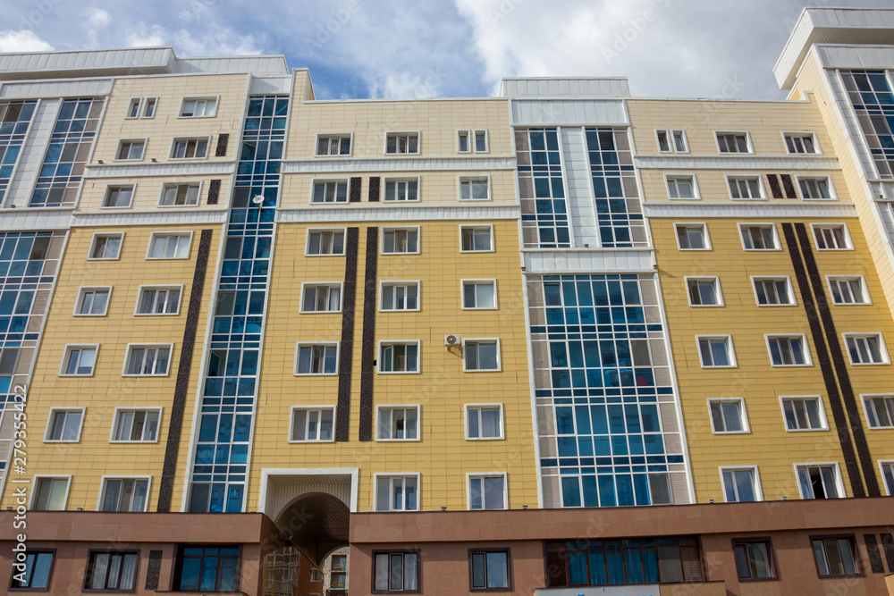 Nur-Sultan, Kazakhstan - June 16, 2019: Skyscrapers in the mini-town of Nova City