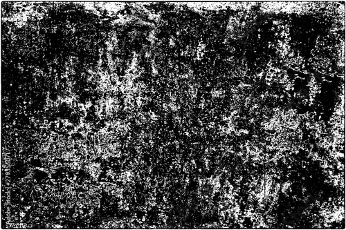 Grunge background black and white. Vector texture of scratches, chips, cracks. Monochrome gloomy pattern of the old surface.