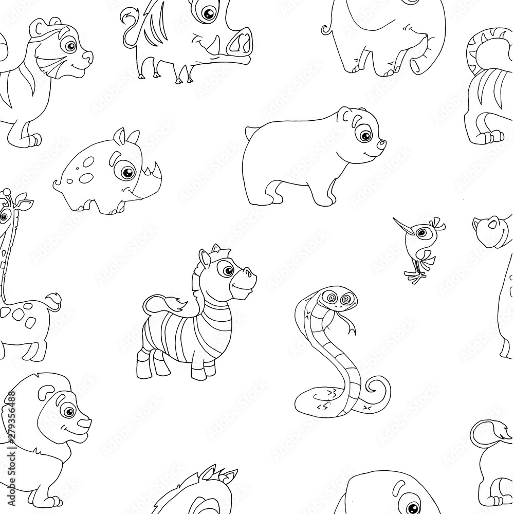 seamless pattern of wild african animals seamless pattern of wild african animals