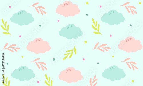 Clouds and leaves