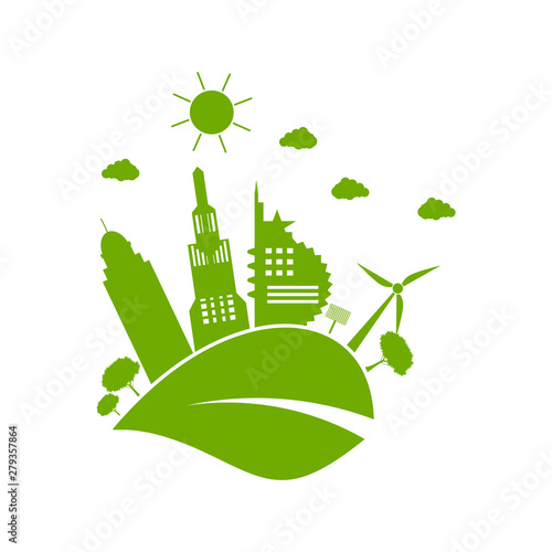 Green cities help the world with eco-friendly concept ideas.vector illustration