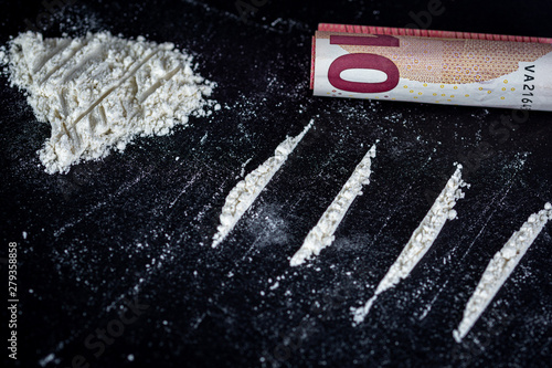 Some lines of cocaine photo