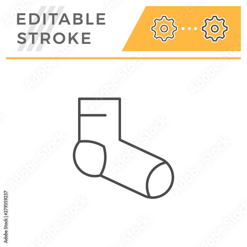 Sock editable stroke line icon