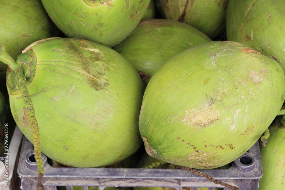 Coconut fruit is delicious at street food Coconut fruit is delicious at street food