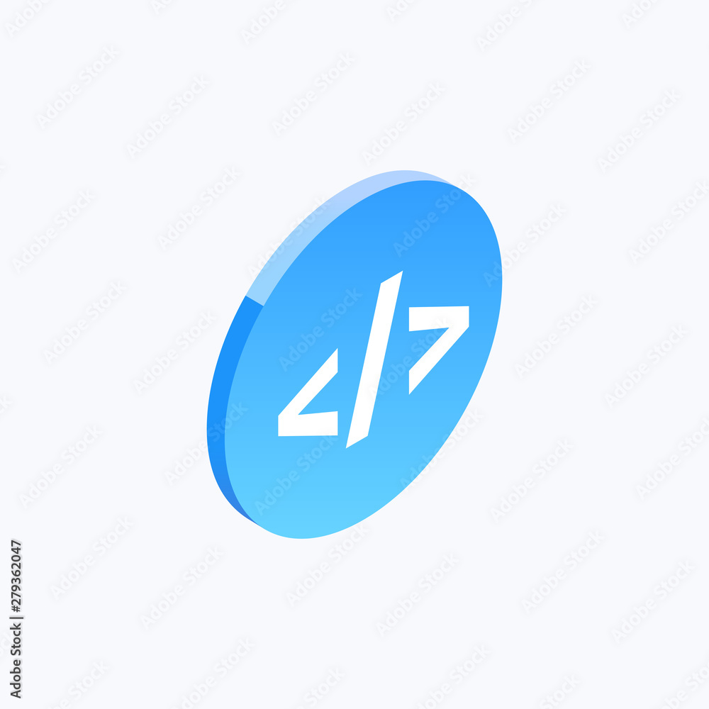 Code Programming Isometric Color Icon Code Programming Isometric Color Icon