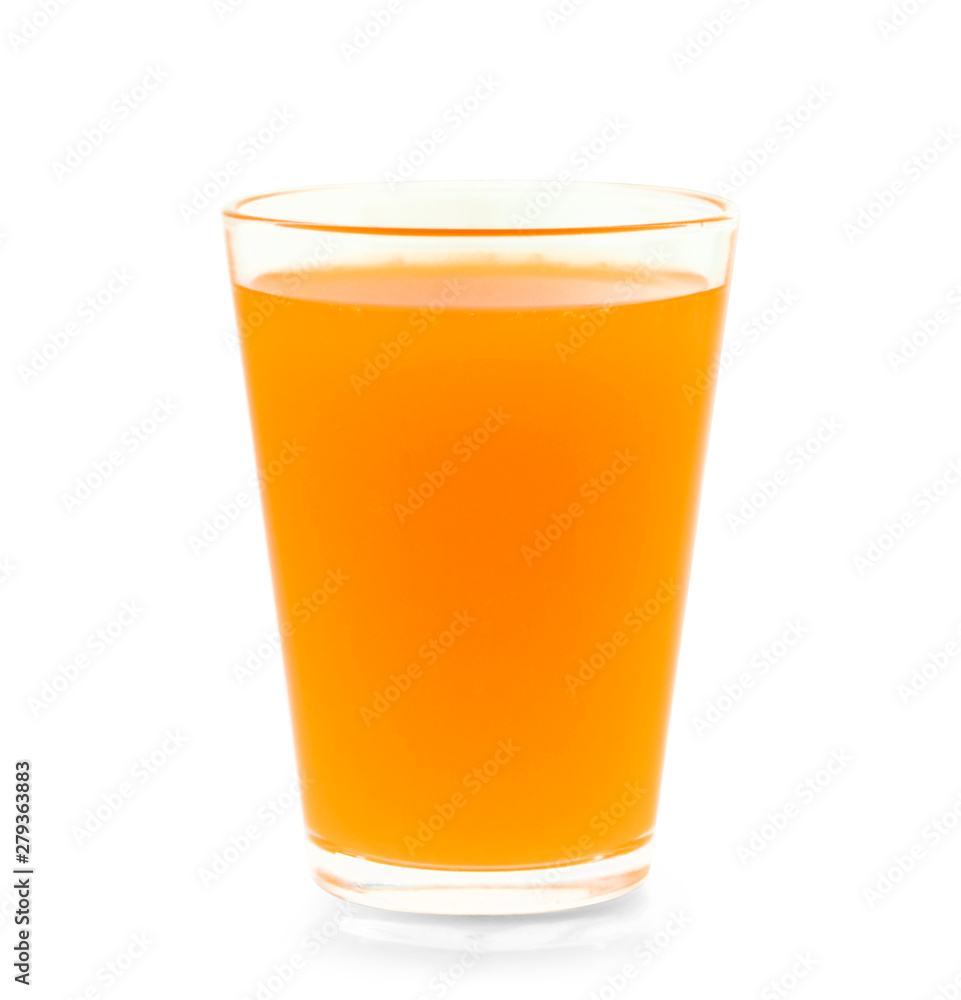 orange juice on white background. orange juice on white background.
