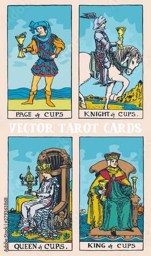 Tarot cards deck colorful vector illustration with magic and mystic graphic details  photo