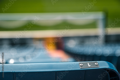 The seats of the Bernabeu Stadium, Madrid