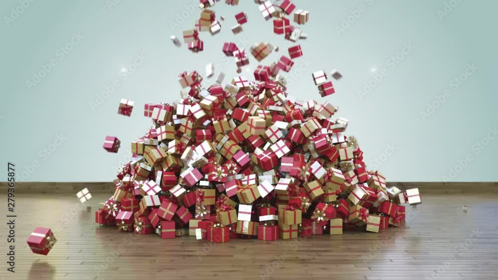 Pluie de cadeaux de Noël