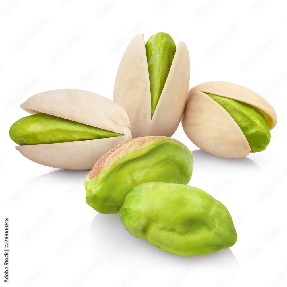 Delicious pistachios, isolated on white background Delicious pistachios, isolated on white background