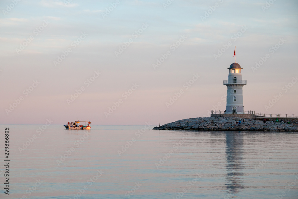 Lighthouse beach sunset