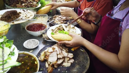 Chef making Banh Mi Phuong in the Kitchen, A Favorite Local Homemade Bread in Hoi An, Vietnam