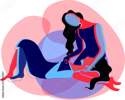 two girlfriends go around each other