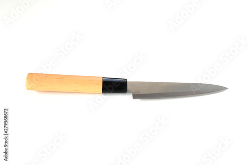 steel kitchen knife on white background