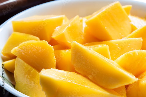 yellow mango on a dish