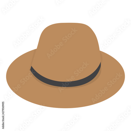 Isolated man beach hat on a white background - Vector