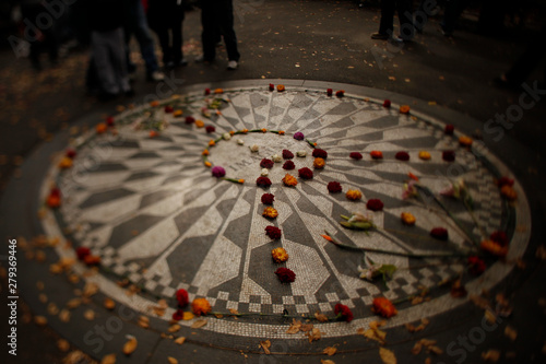 Flowers on Central Park Imagine Memorial