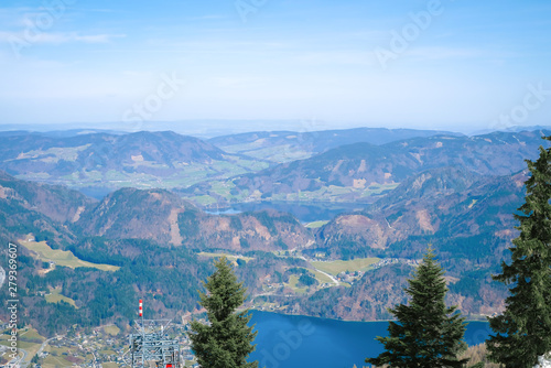 Beautiful view of  Sankt Gilgen  Wolfgangsee And Zwolferhorn Mountain Cable Car  Salzkammergut  Austria