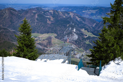 Beautiful view of  Sankt Gilgen  Wolfgangsee And Zwolferhorn Mountain Cable Car  Salzkammergut  Austria