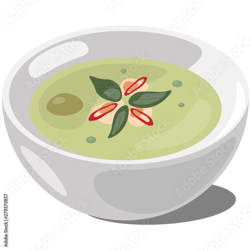 Thai Green Curry. Vector illustration.