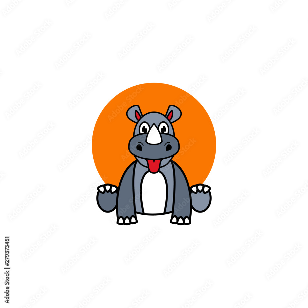 Fototapeta premium Rhino Logo Design Vector